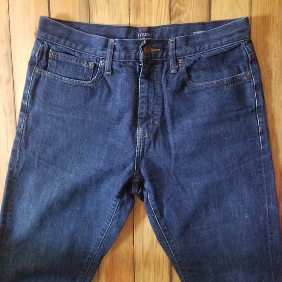 J.Crew Selvedge Straight Fit Flex Jeans (Dark Wash) denim men size 32 x 30 - Picture 5 of 6